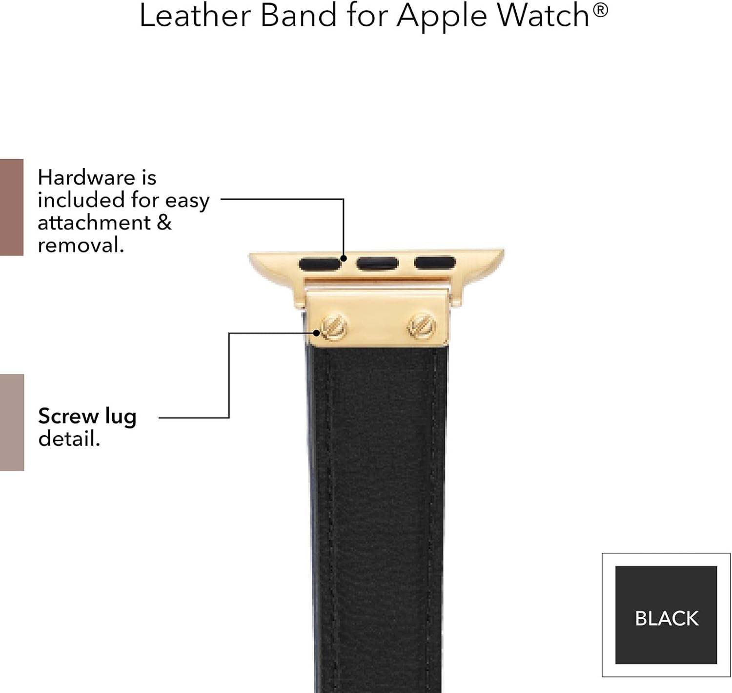 Leather Fashion Band for Apple Watch Secure, Adjustable, Apple Watch Band Replacement, Fits Most Wrists