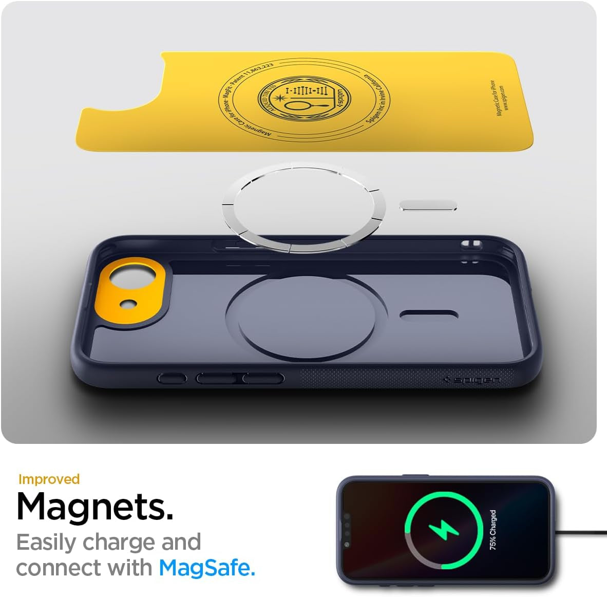 for Iphone 16E Case, Nano Pop Magfit [Compatible with Magsafe Accessories] [Military-Grade Protection] - Blueberry Navy