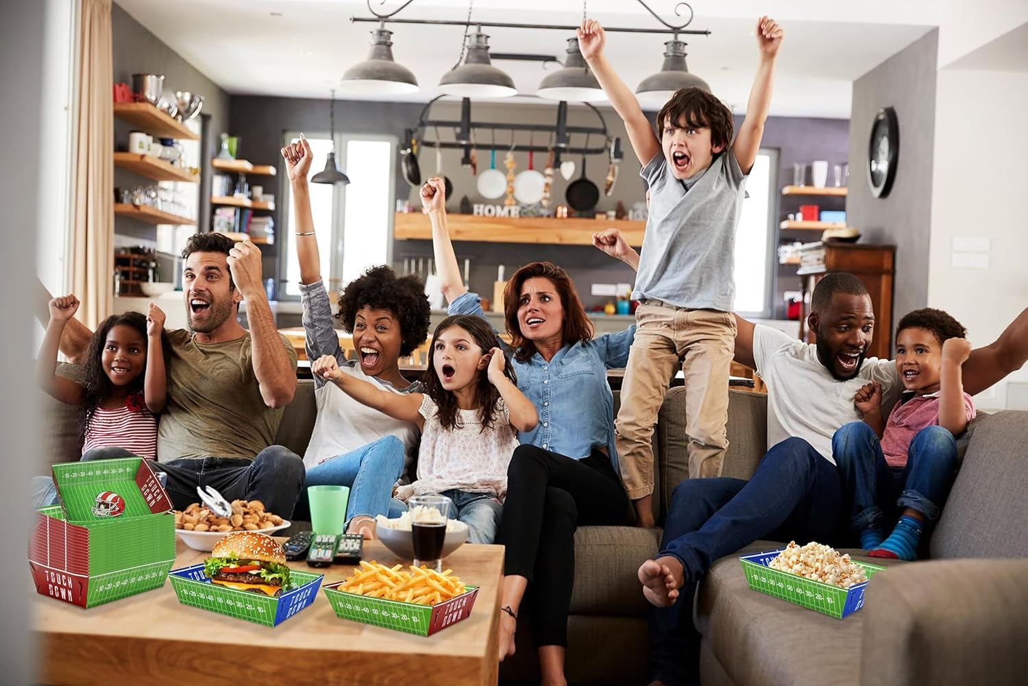 50 Pack Football Party Decorations Paper Food Trays - Helmet Movie Night Supplies Snack Stadium Serving Plates for Super Football Bowl Birthday Disposable Decor