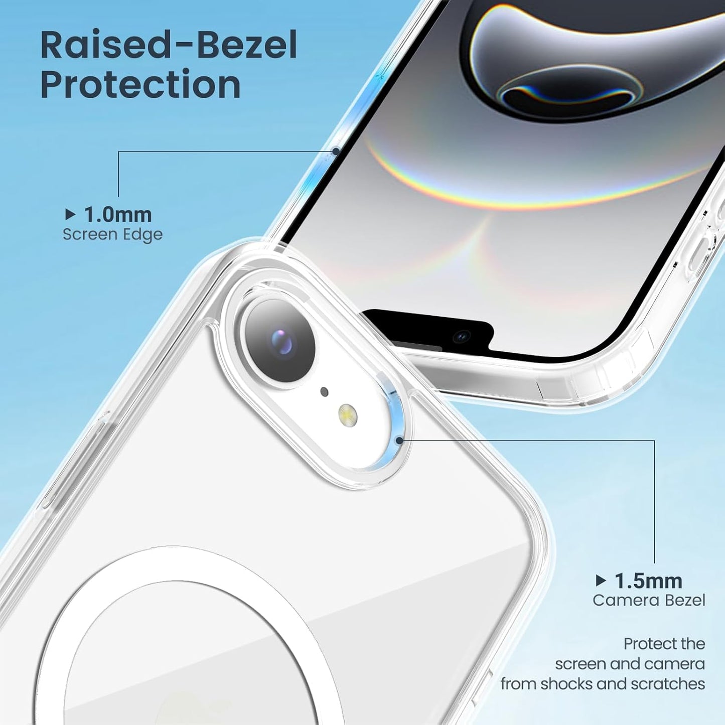 for Iphone 16E Case, [Compatible with Magsafe][Anti-Yellowing][Military-Grade Protection] Shockproof Slim Magnetic Phone Sleeve for Iphone 16E 6.1'', Clear