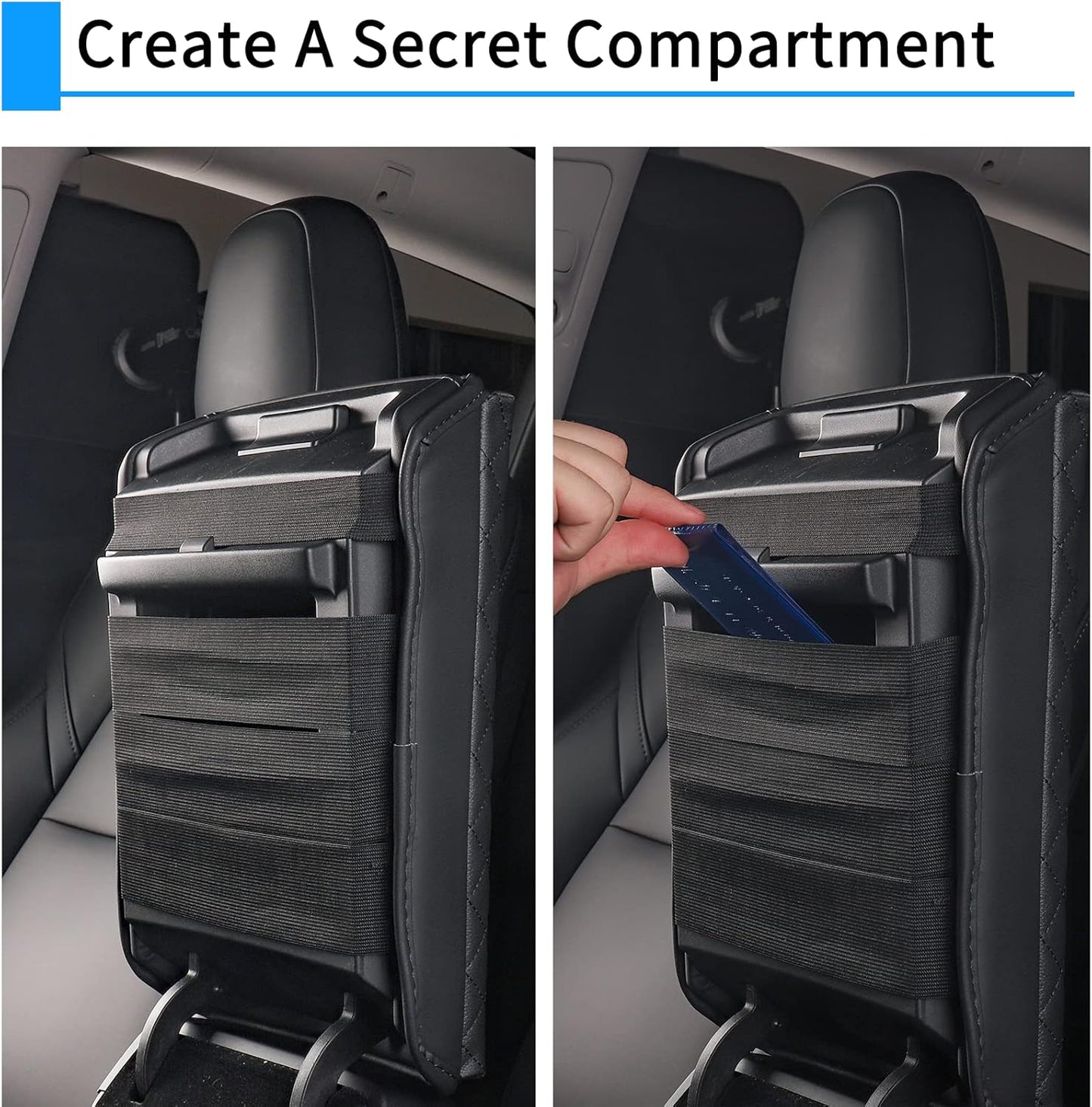 Center Console Cover for Tesla Model 3 Model Y, PU Leather Armrest Box Cushion Protector Accessories