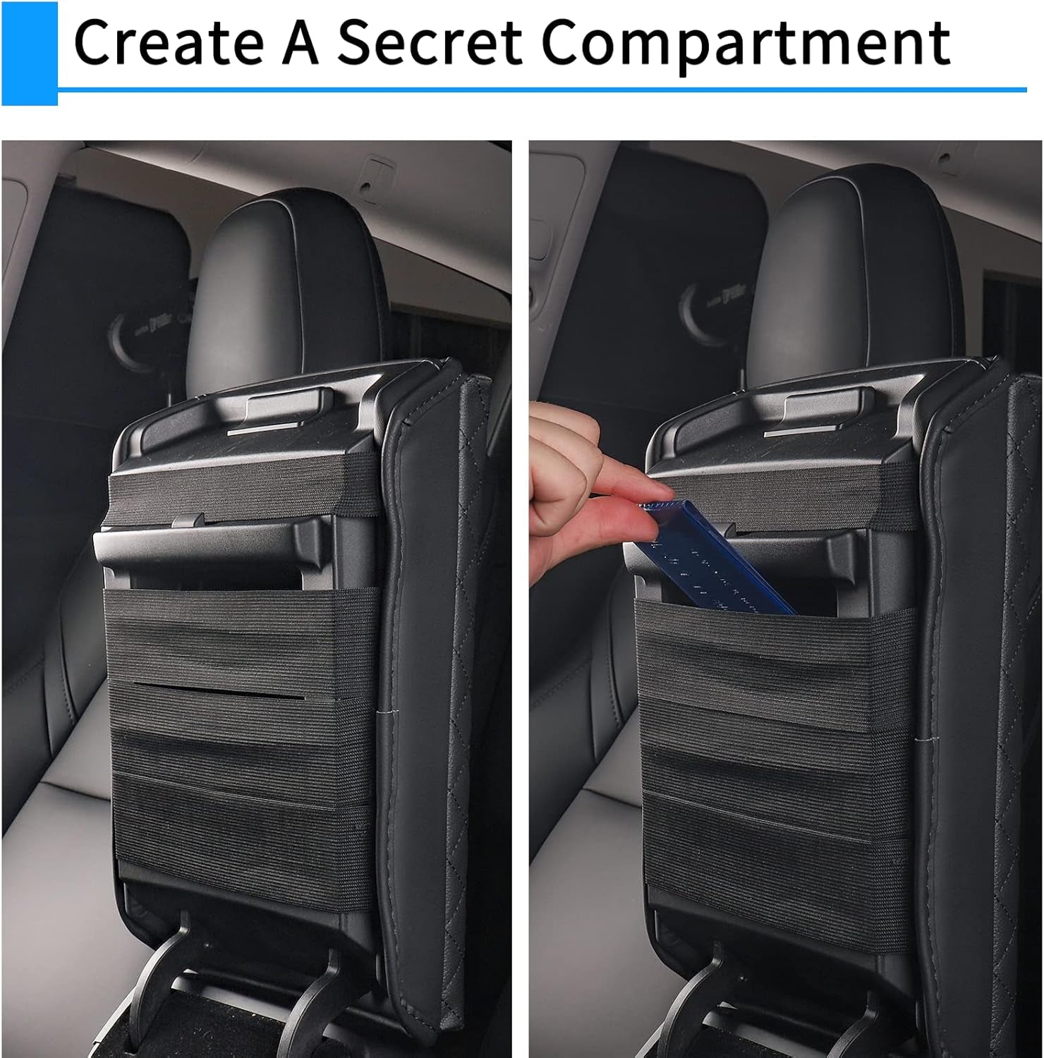 Center Console Cover for Tesla Model 3 Model Y, PU Leather Armrest Box Cushion Protector Accessories