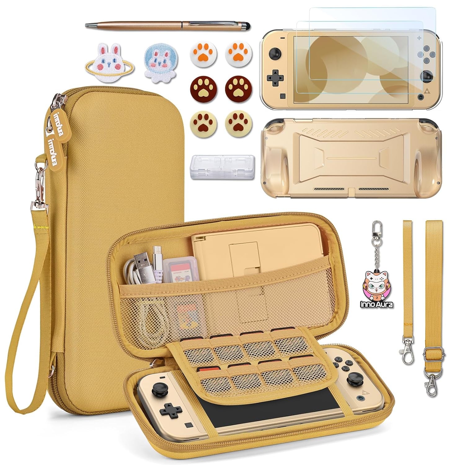 Switch Lite Case 18 in 1 Switch Lite Accessories Bundle with Switch Lite Carrying Case, Switch Game Case, Switch Lite Screen Protector, Switch Thumb Grips (Purple)