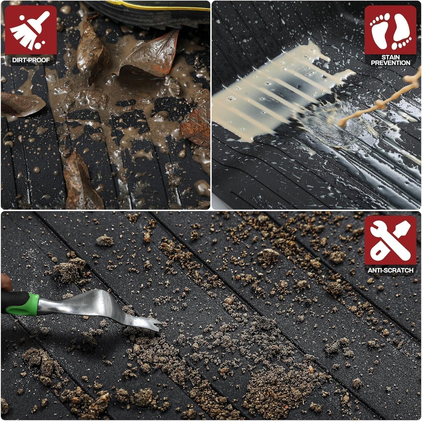 Floor Mats Fit for 2024 2025 Tesla Model 3 Highland, 2 Rows & Cargo Liner Set, Full Cover Car Mats with Front Rear Cargo Mat TPE All-Weather Floor Mats Model 3 Accessories 2024 Full Set