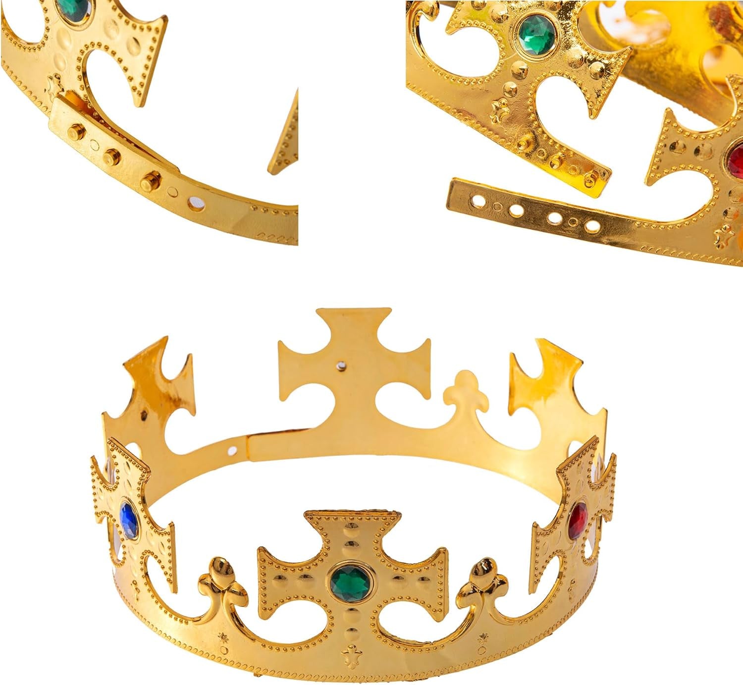 2 Pack Royal Prince Princess Crown,Plastic Regal King'S Crown for Kids Halloween Costume Accessories Birthday Party Favors