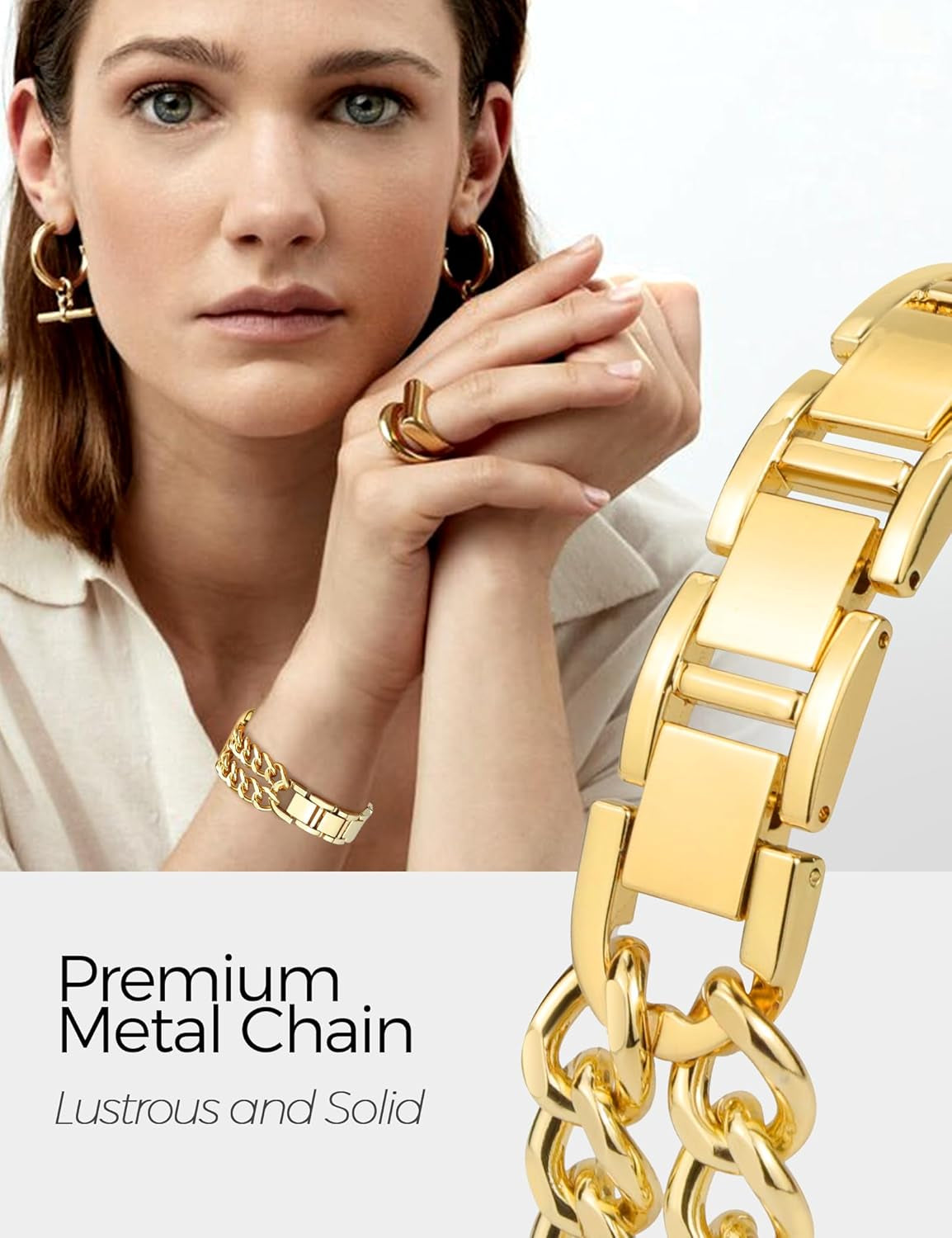 40Mm Soft Flexible TPU Case and Metal Bands Compatible for Apple Watch Series 6/5/4/SE, Gold