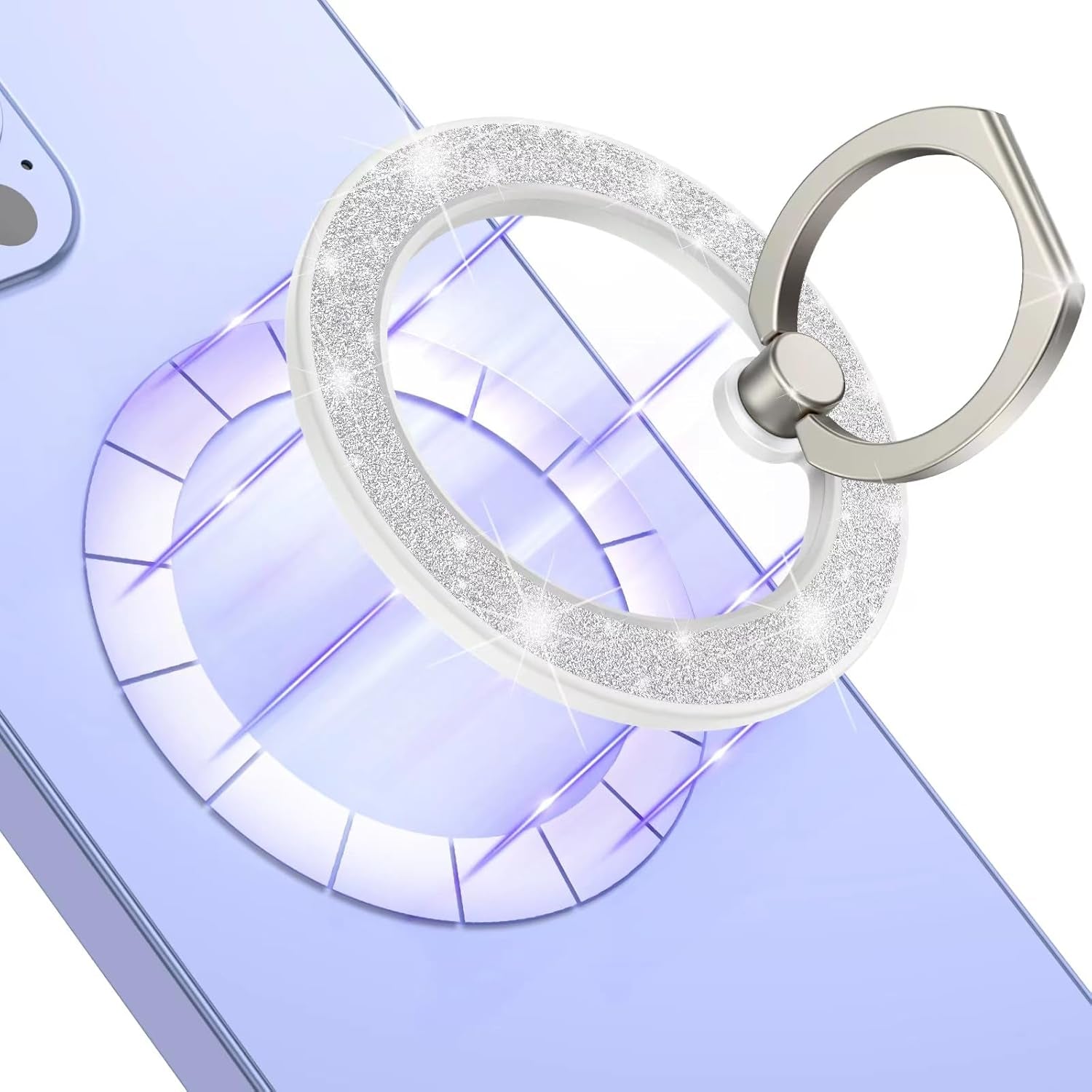 Mag-Safe Phone Stand Phone Grip Compatible with Iphone 12/13/14/15 Mini/Pro/Pro Max Accessories Removable Magnetic Finger Phone Ring Grip (Rosegold Pink)