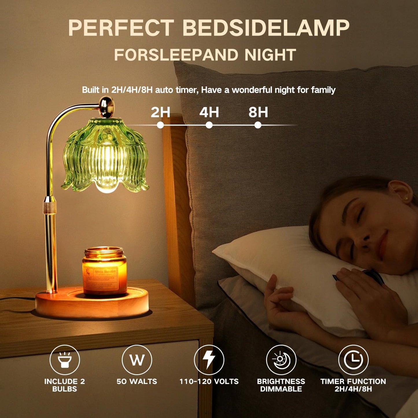 Fragrance Candle Warmer Lamp，Electric Candle Warmer with Timer & Dimmer，Mom Christmas Birthday Gifts for Women, House Warming Gifts New Home Bedroom Decor