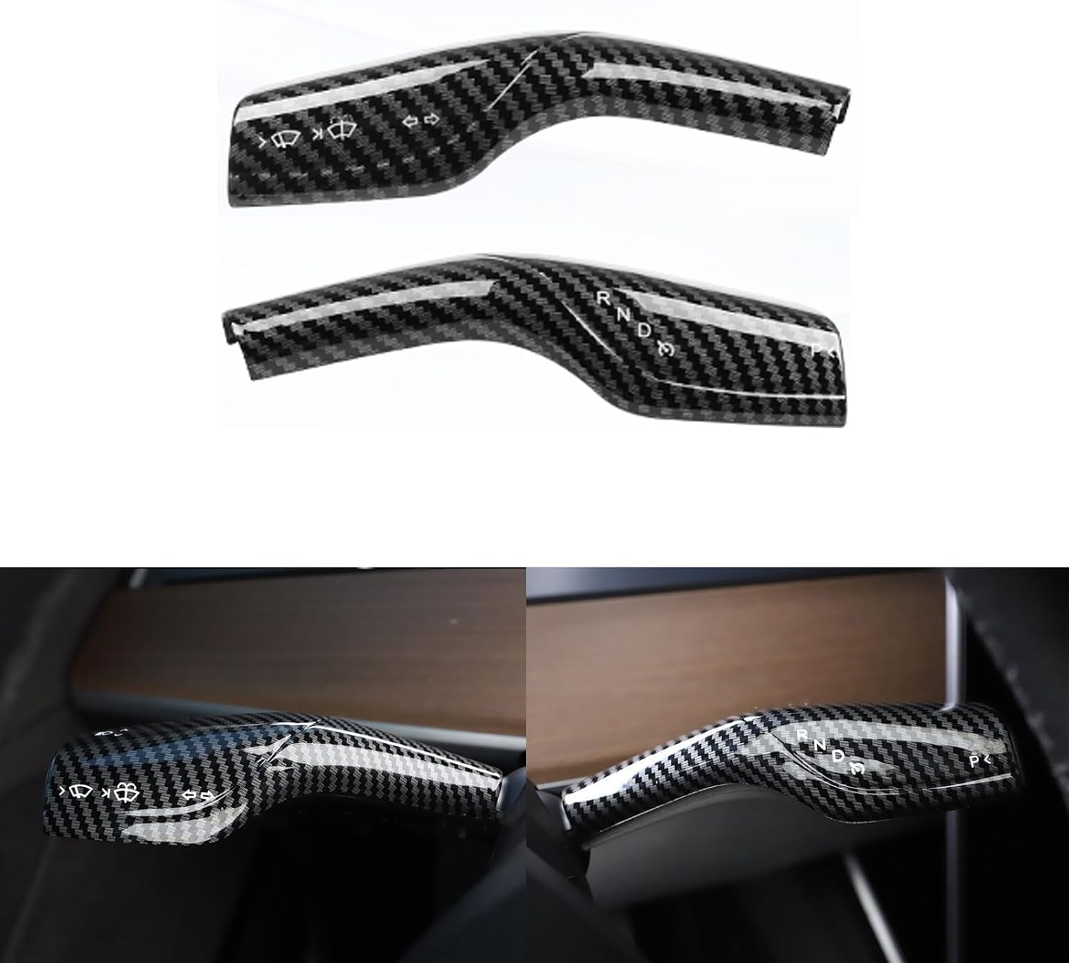 Steering Lever Cover for Tesla Model 3 Model Y, Gear Shift Cover Accessories Gear Lever Decorative Cover for Model 3/Y (White)