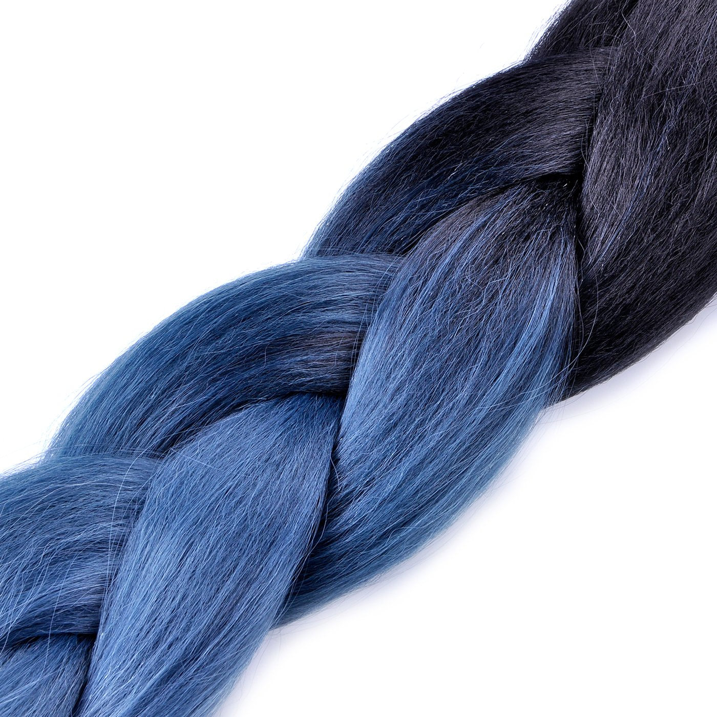 Jumbo Braiding Hair Ombre 3Pcs (Black/Grey Blue/Silver Grey) Jumbo Braid Hair Extension Ombre Colors for Crochet Braids Hair