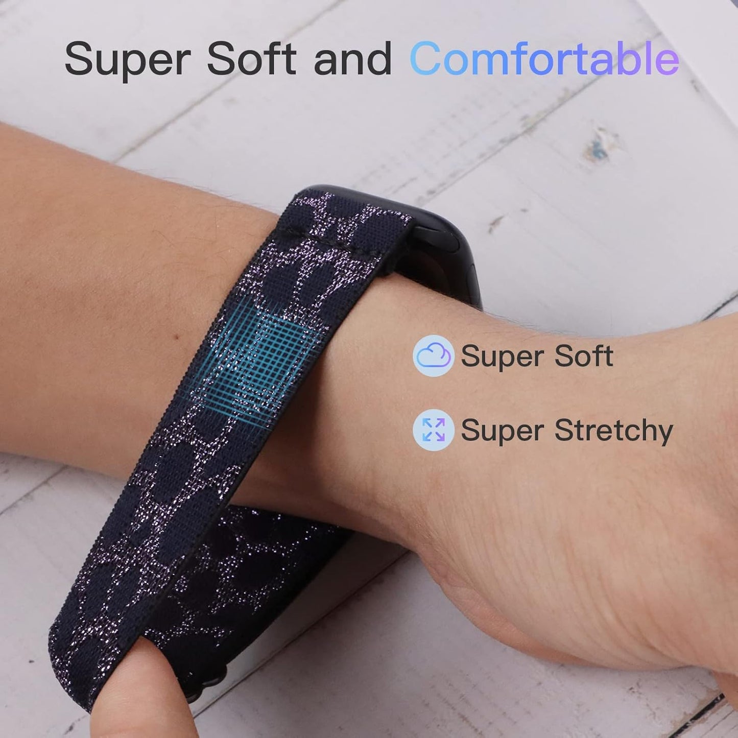 Stretchy Nylon Solo Loop Band Compatible with Apple Watch Band 49/45/44/42Mm 38/40/41Mm, Adjustable Braided Sport Elastic Wristbands Women Men Strap for Iwatch Series Ultra SE 8/7/6/5/4/3/2/1