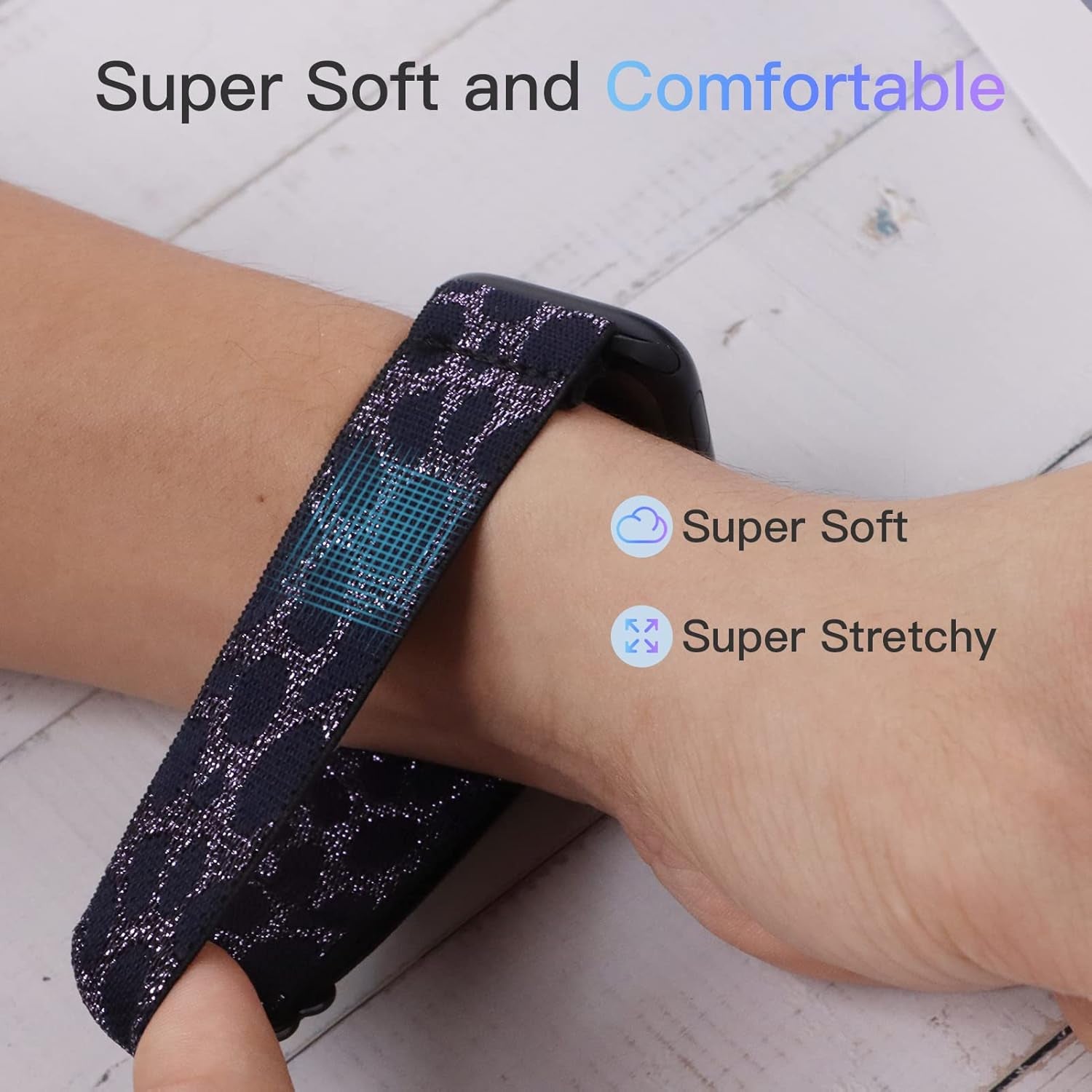 Stretchy Nylon Solo Loop Band Compatible with Apple Watch Band 49/45/44/42Mm 38/40/41Mm, Adjustable Braided Sport Elastic Wristbands Women Men Strap for Iwatch Series Ultra SE 8/7/6/5/4/3/2/1