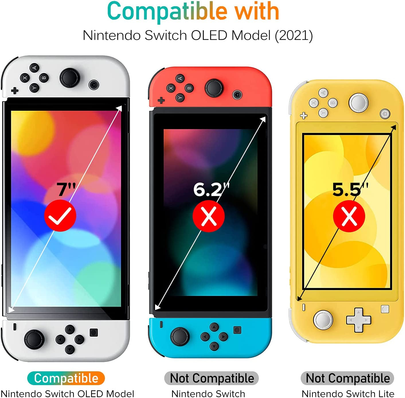 4-Pack Tempered Glass Screen Protector Designed for Nintendo Switch OLED Model 2021&2023 with [Alignment Frame] Transparent HD Clear[Updated Version] Screen Protector for Switch OLED 7''