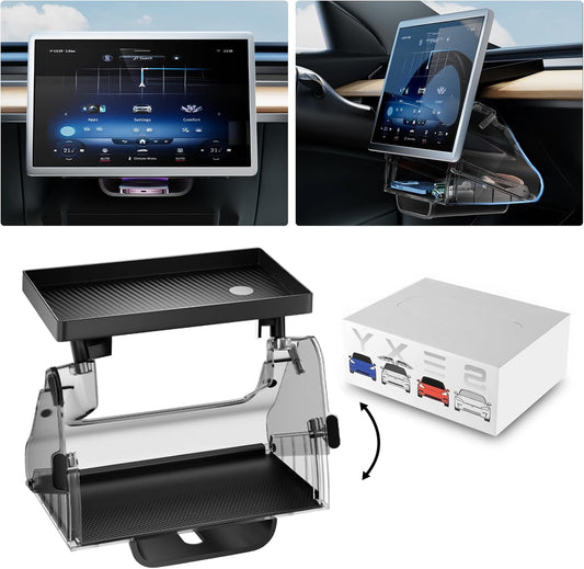 Open and Close Tesla under Screen Storage - Magnetic Storage Box for Tesla Model 3 2023-2021 Model Y Accessories 2024-2020 [Not Fit 2024 Model 3 Highland]