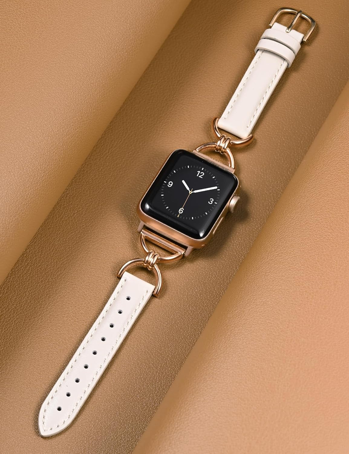 2 Packs Leather Band Compatible with Apple Watch Band Women 38/40/41/42/44/45/46/49Mm, Dressy Fancy Leather Strap for Iwatch Bands Series 10 9 8 7 6 5 4 3 2 1 SE Ultra