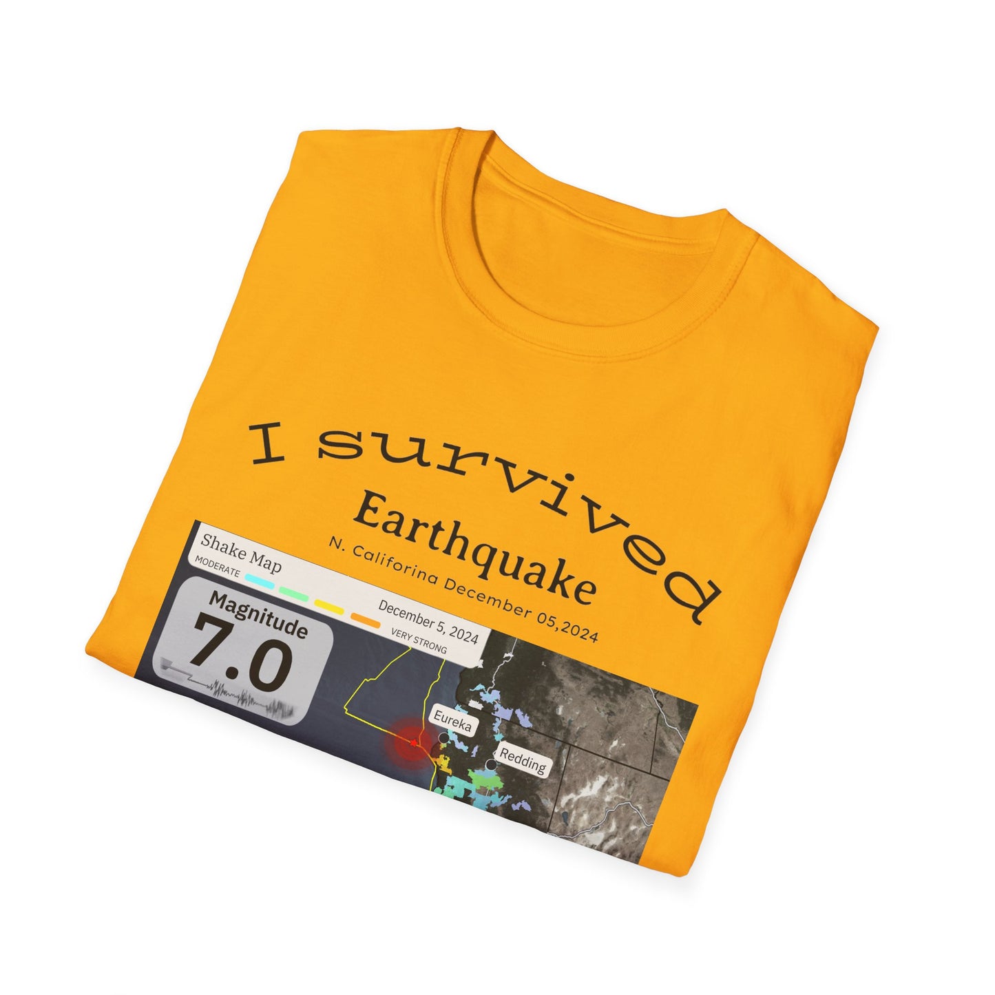 I survived Earthquake N. California December 5, 2024, Unisex Softstyle T-Shirt