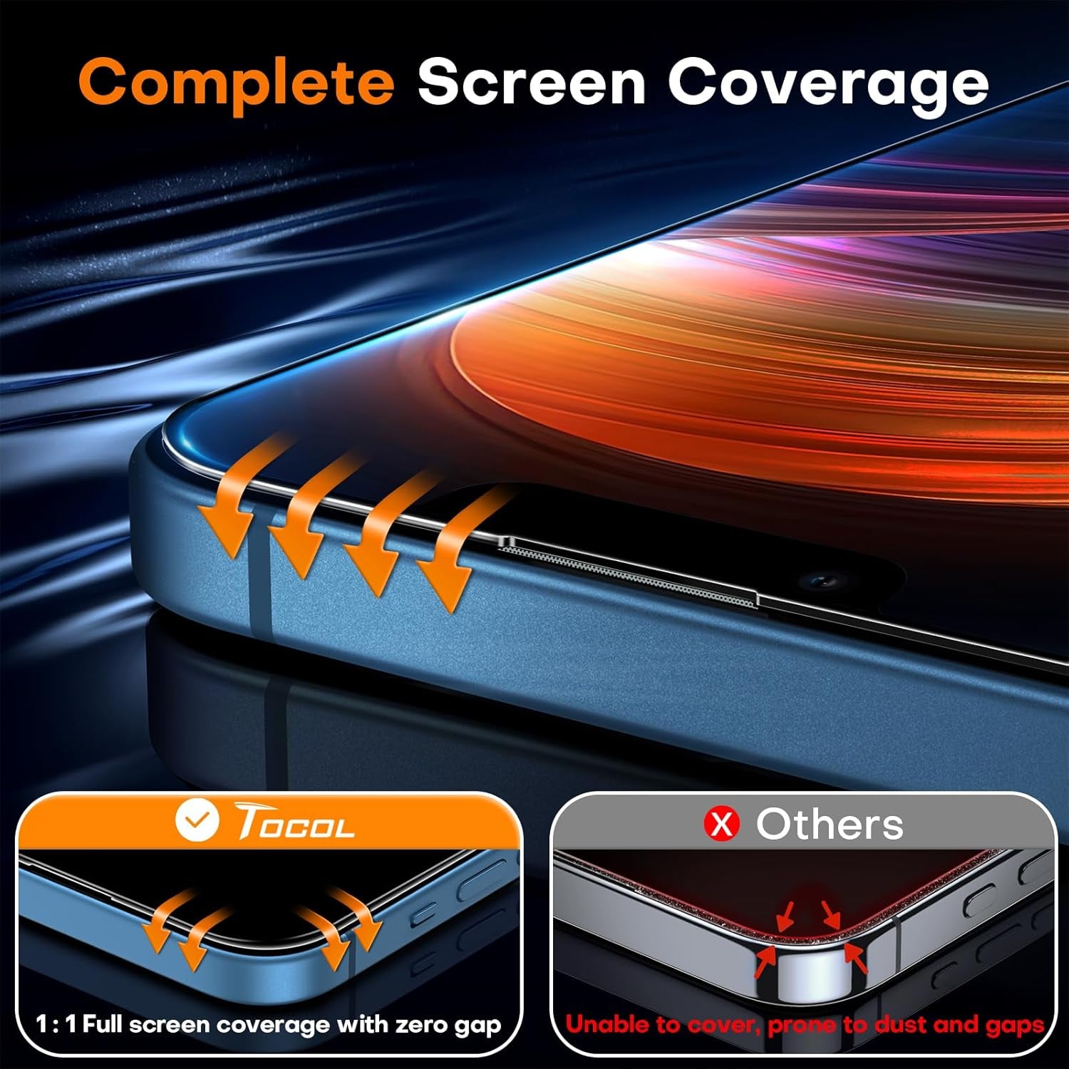 for Iphone 13/Iphone 16E (2025 Edition) Screen Protector 6.1-Inch [Instant Installation], 14FT Military Grade Shatterproof, 9H+ Hardness HD Coverage No Bubbles No Dust 2 Pack