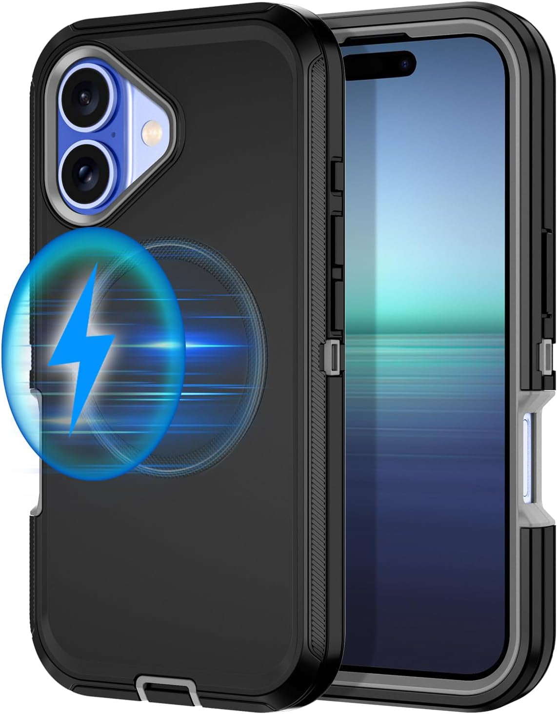 For Iphone 16E Case [Compatible with Magsafe] Shockproof 3-Layer Full Body Protection [Without Screen Protector] Rugged Heavy Duty Cover Case for Apple Iphone 16E 6.1",Turquoise