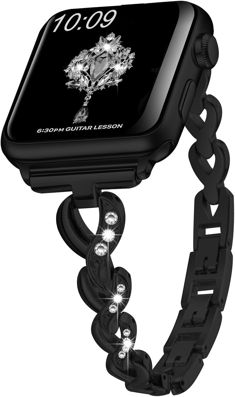 Bling Band Compatible with Apple Watch Band 49Mm 46Mm 45Mm 44Mm 42Mm Women Dressy Jewelry Bracelet for Iwatch Ultra Series 10/9/8/7/SE/6/5/4/3/2/1