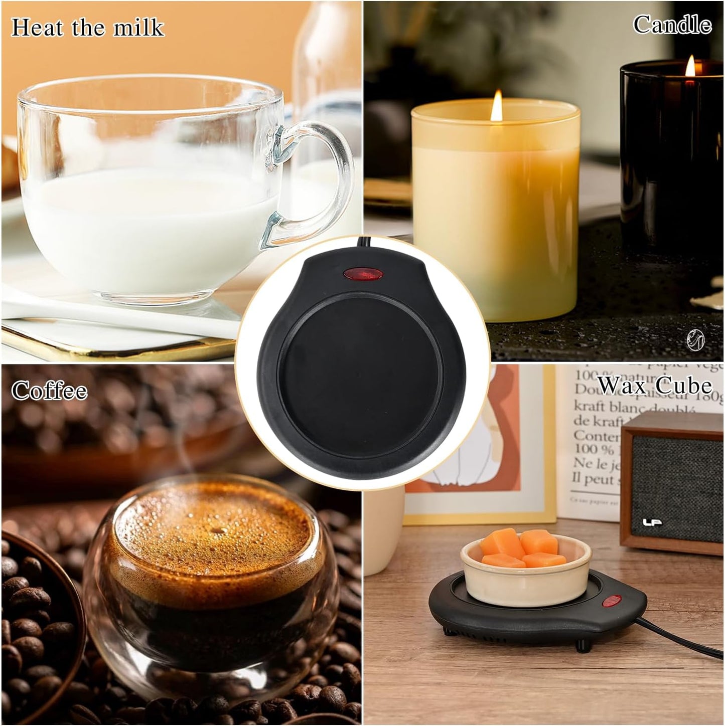 Candle Warmer for Large Jar, Coffee Mug Warmers, Safely Releases Scents without a Flame, Melt the Candle Quickly, Enjoy Your Warm Coffee Tea. Gifts for Festival Birthday Women Men Mom Dad