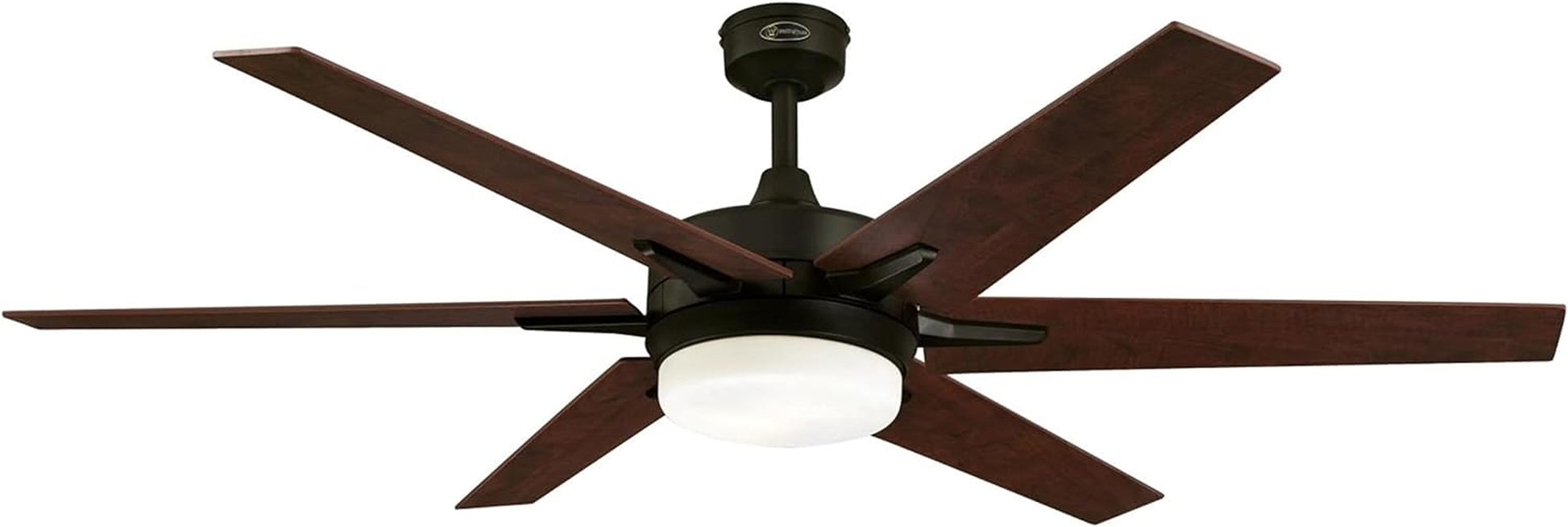 74002B00 Transitional Cayuga, Smart Wifi Ceiling Fan Compatible with Amazon Alexa and Google Home with LED Light, Remote Control, 60 Inch, Black-Bronze Finish, Frosted Opal Glass