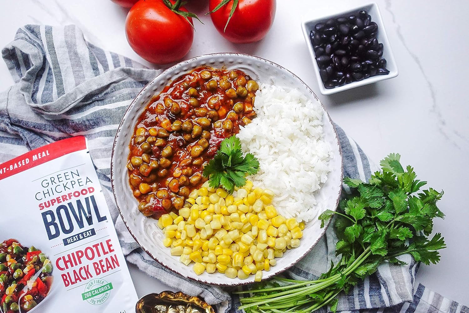 Life'S Foods Plant Based Ready Meal - Green Chickpea Superfood Bowl Heat and Eat Microwaved Cooked Bowl | Product of the USA (Chipotle & Black Bean, Pack of 6)