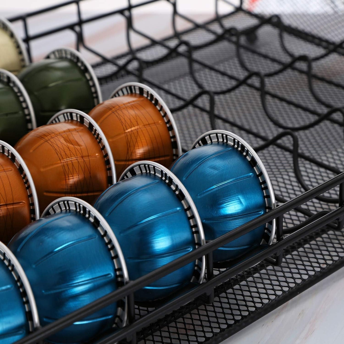 Nespresso Vertuoline Capsule Storage Drawer Vertuo Coffee Holder Metal Multiple Flavors Pods Organizer 40 Pcs Capacity