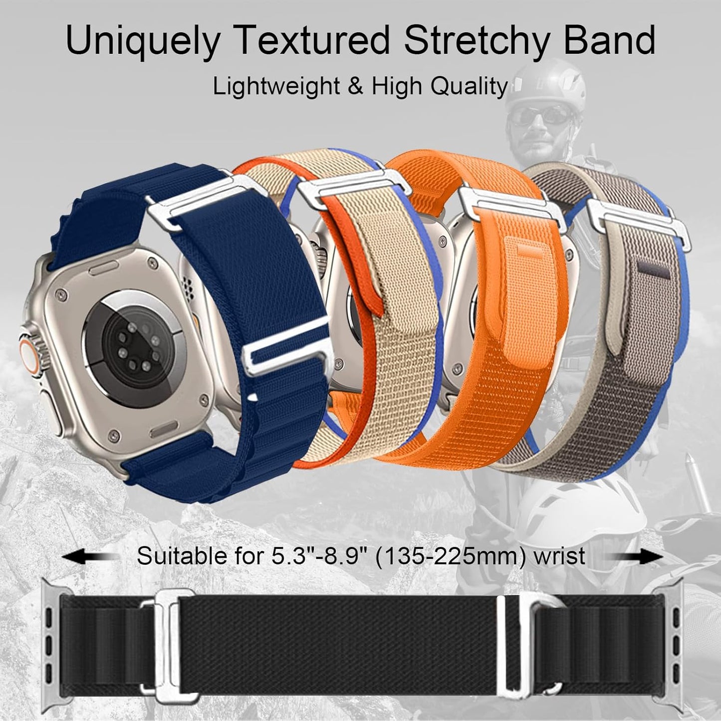 Compatible with Apple Watch Ultra Band 49Mm 45Mm 44Mm 42Mm Men Women, Trail Loop+Alpine Loop Apple Watch Band for Iwatch Series 9/8/7/6/5/4/3/2/1/Se/Ultra/Ultra 2