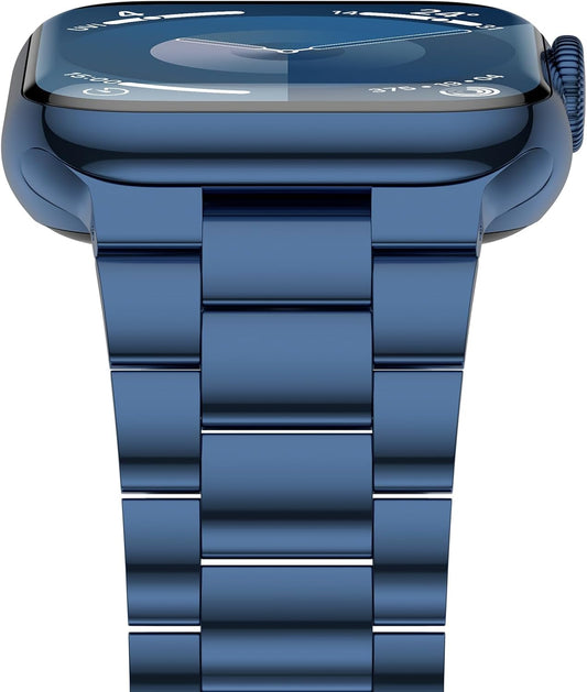 Compatible with Apple Watch Band 41Mm 40Mm 38Mm, Upgraded Stainless Steel Replacement Original Iwatch Bands for Series 9 Ultra 8 7 6 5 4 3 2 1 Women,Blue