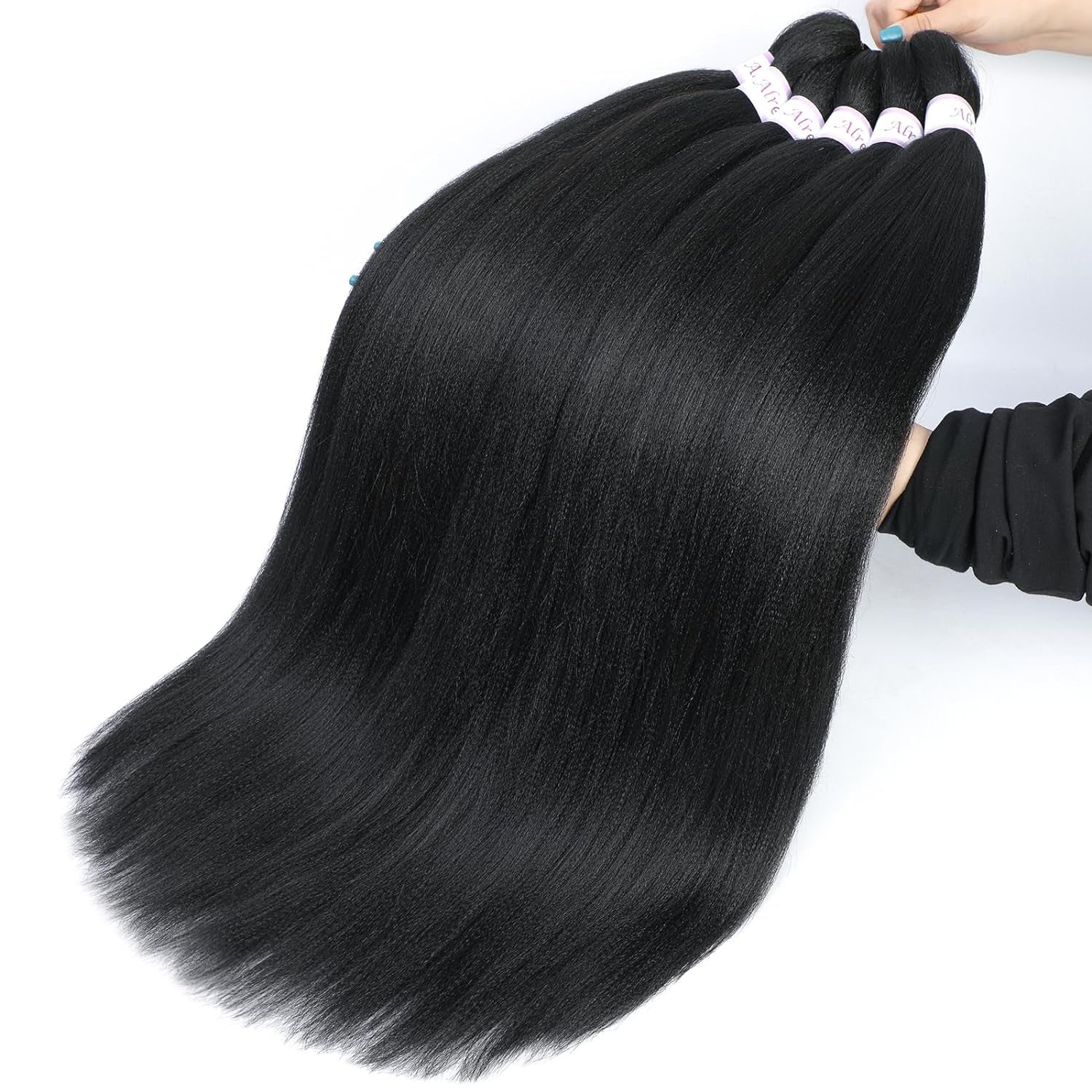 Pre Stretched Braiding Hair Long Braid 30 Inch 8 Packs Professional Braiding Hair Extensions Synthetic Crochet Twist Braids (30 Inch, 1B#)