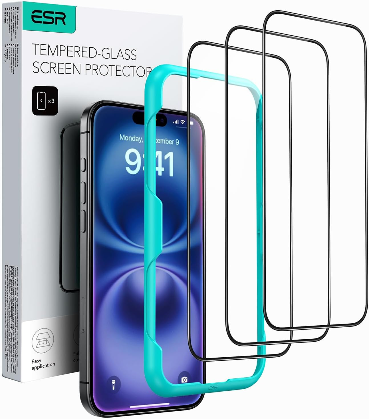 3 Pack for Iphone 16E/ Iphone SE 4/ Iphone 14/ Iphone 13/ Iphone 13 Pro Screen Protector, [9H Hardness] [Military Grade Shatterproof] Tempered Glass Film with Easy Installation Tool