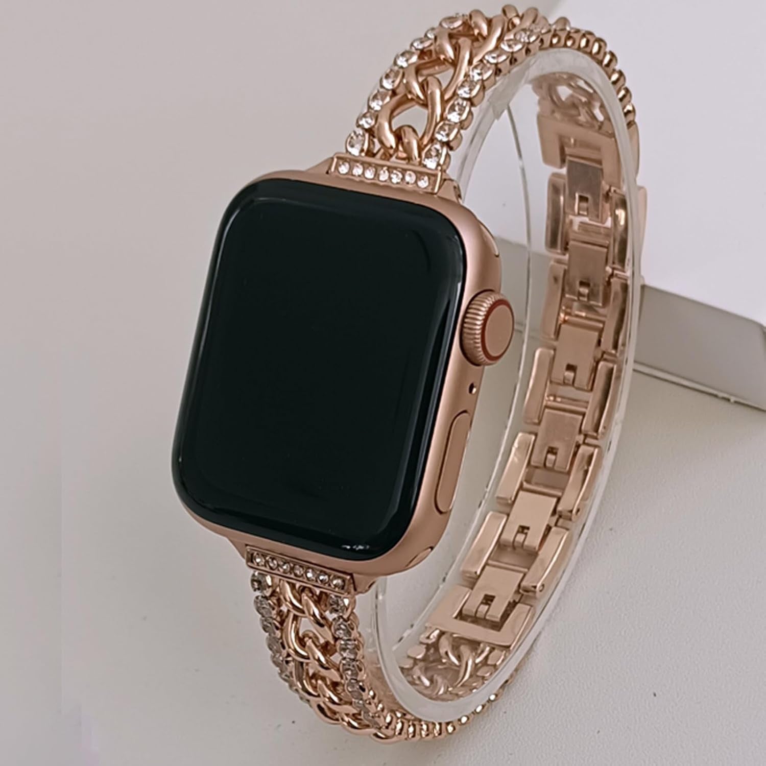 38/40/41Mm 42/44/45Mm Cool Women Chain Smartwatch Bands Compatible for Apple Watch Bands Series 9/8/7/6/SE/5/4 Stylish Replacement Watch Strap for Iwatch 9/8 Bracelet Gift to Her