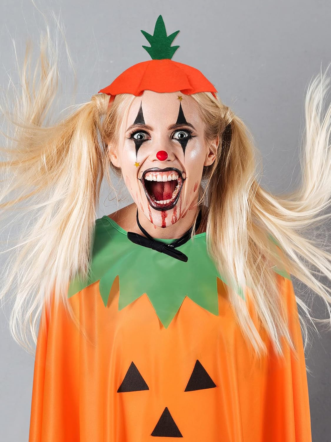 Adult Halloween Pumpkin Costume Set Pumpkin Cloak Poncho with Candy Bag Hat Pumpkin Handbag Funny Headband