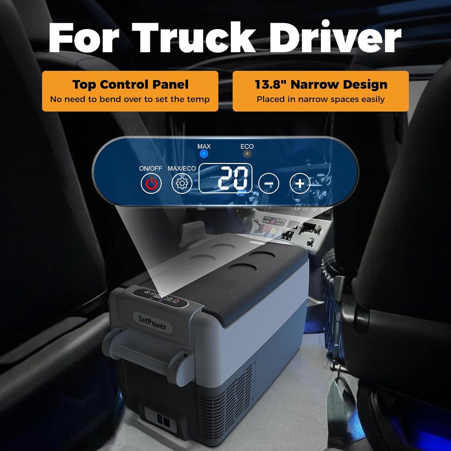 AJ30 Portable Refrigerator,Portable Freezer,32 Quart Electric Cooler,Car Refrigerator,12/24V DC Cable & 110/240V Ac,Car Fridge for Camping,Truck,Rv,Travel,Fishing TRUCK DRIVER