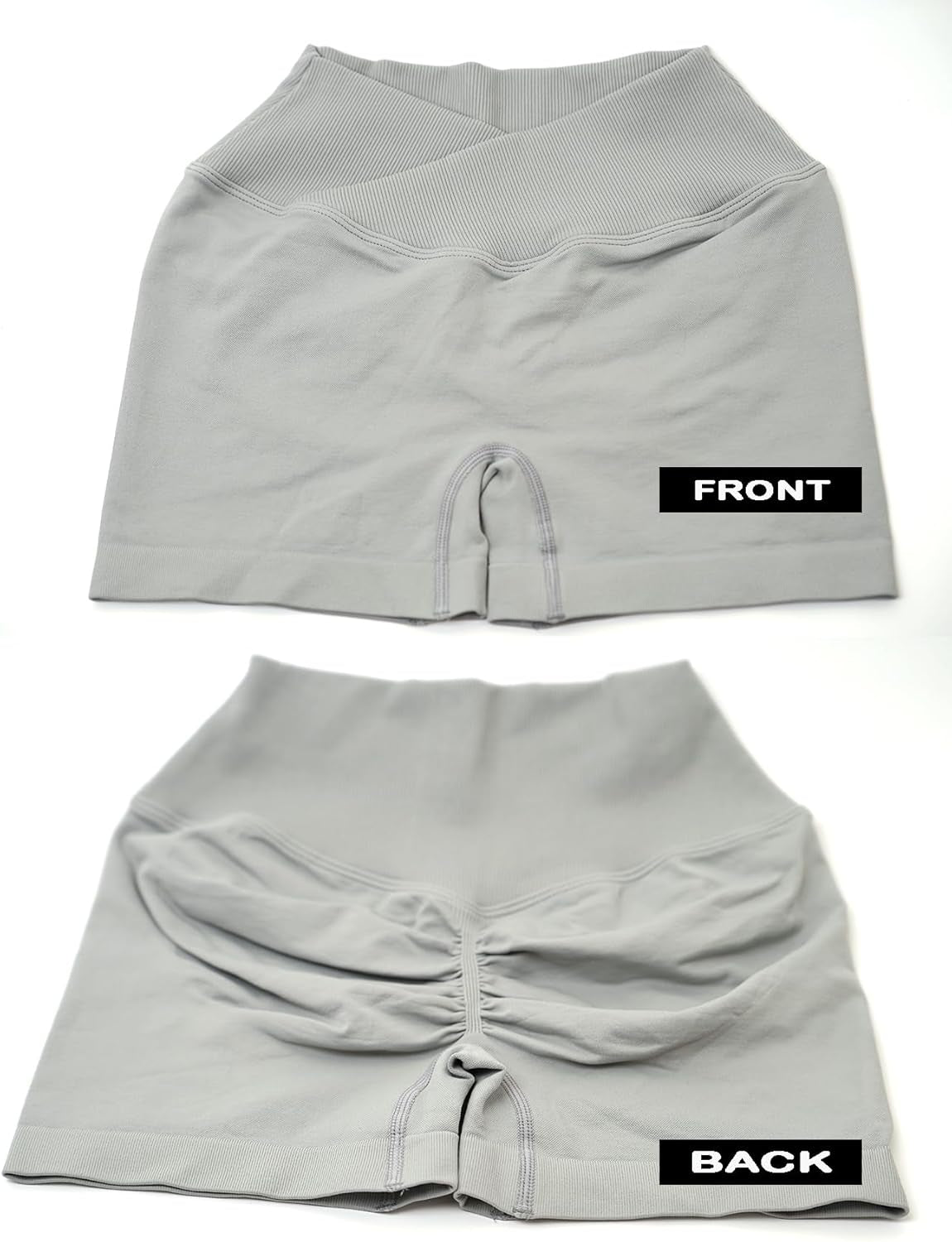 V Cross Waist Scrunch Workout Shorts for Women - 3.5 Inch High Waisted Booty Contour Gym Yoga Shorts