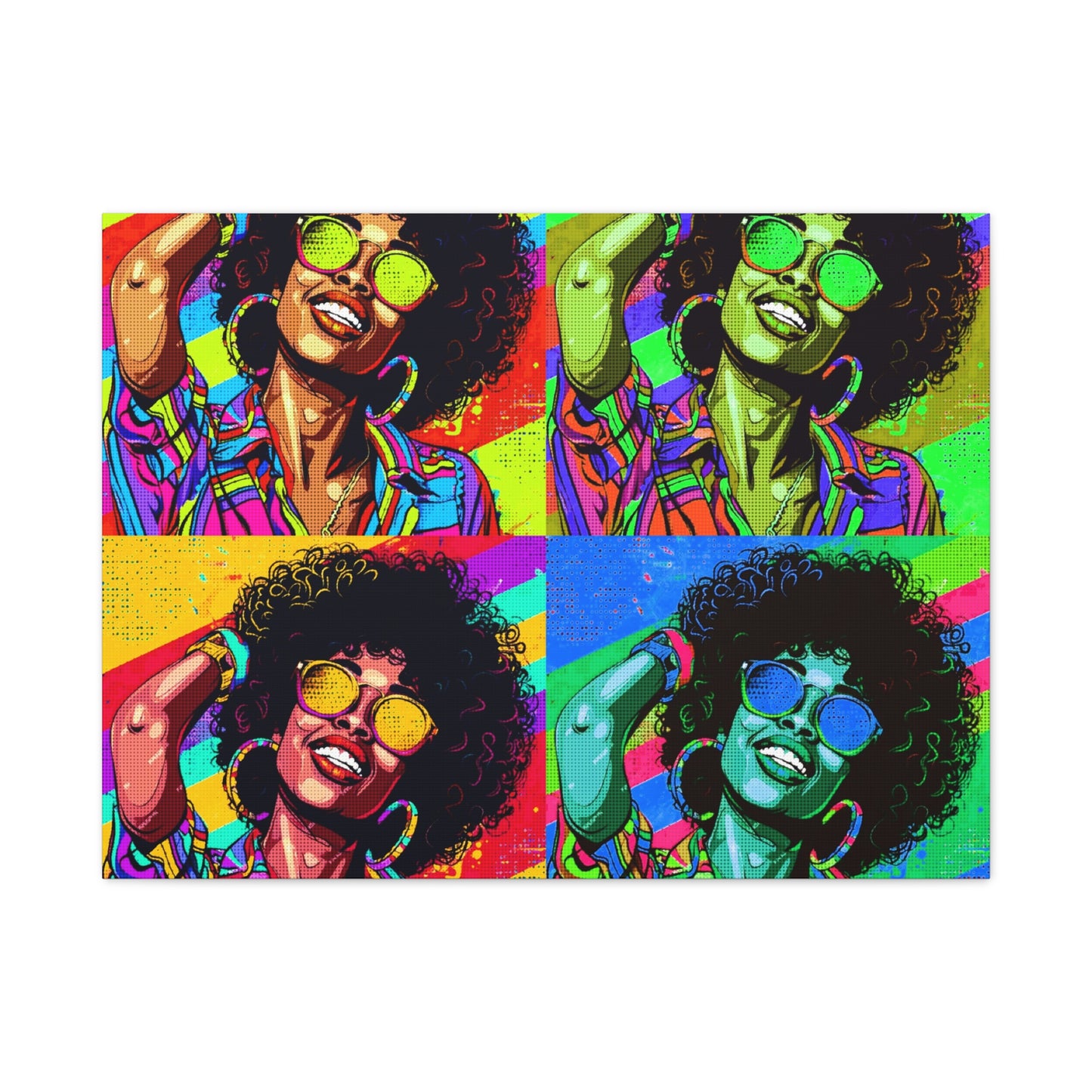 BLACK BEAUTY COLORFULL ANDY WARHOL STYLE Matte Canvas, Stretched, 1.25"