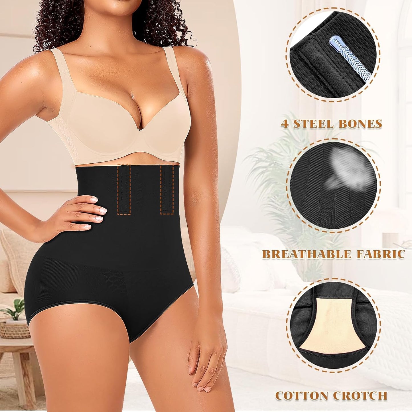 Tummy Control Shapewear Panties for Women Seamless High Waist Shaping Body Shaper Girdle Underwear