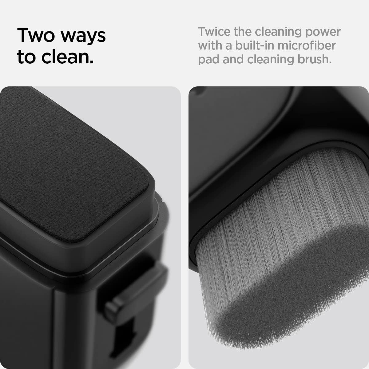 EZ Slide & Brush Screen Cleaner Designed for Tesla Cleaner and All Screens, Phones, Laptops, Tablets, EV Cars, No Solution Needed (Extra Microfiber Pad Included) Black