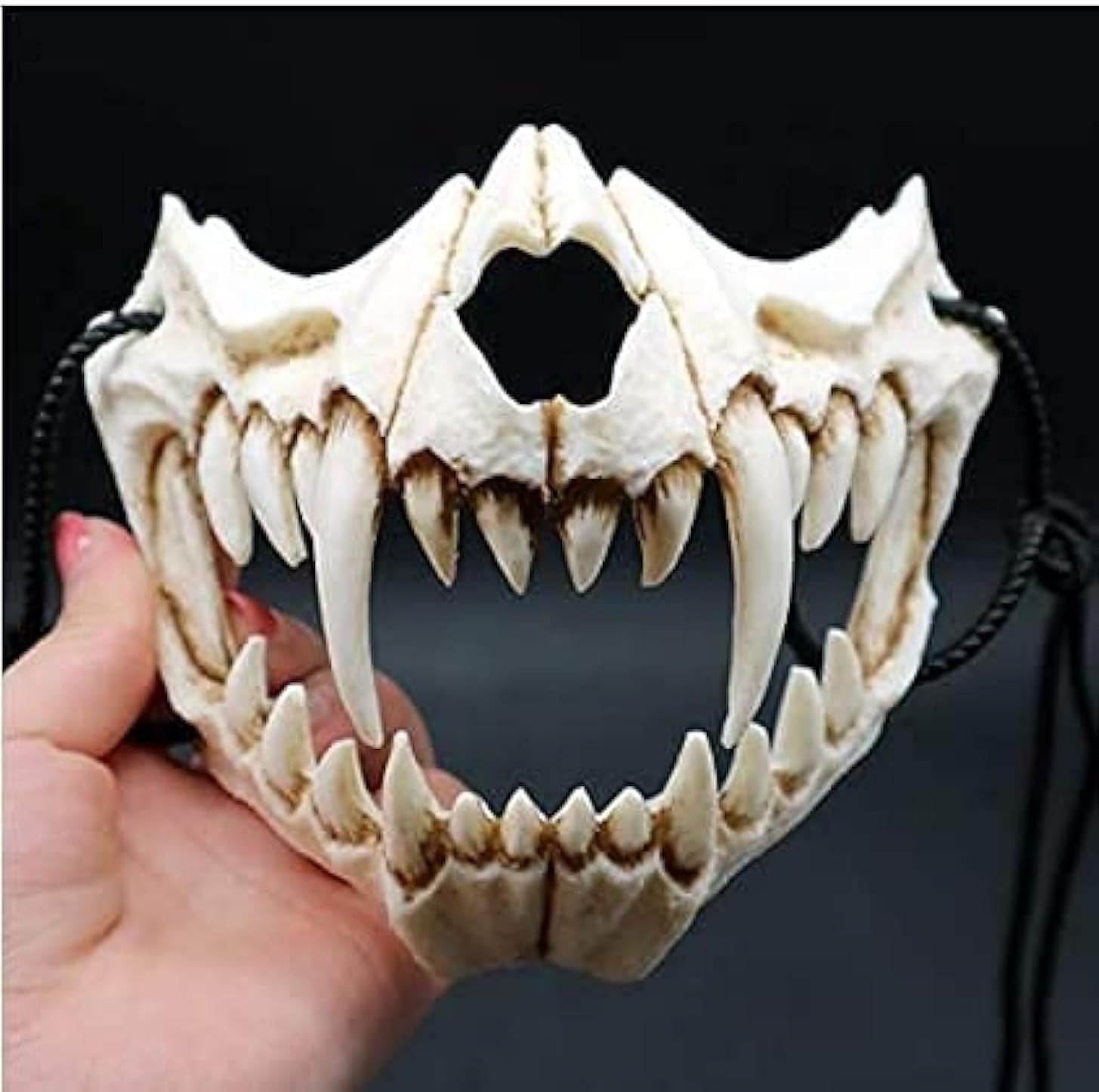 Halloween Skeleton Mask Scary Werewolf Mask Half Skull Mask Cosplay Costume Half Face Teeth Skull Party Cosplay Mask Festival Half Mask Animal Skeleton Mask Half-Face Mask Halloween Costume Prop