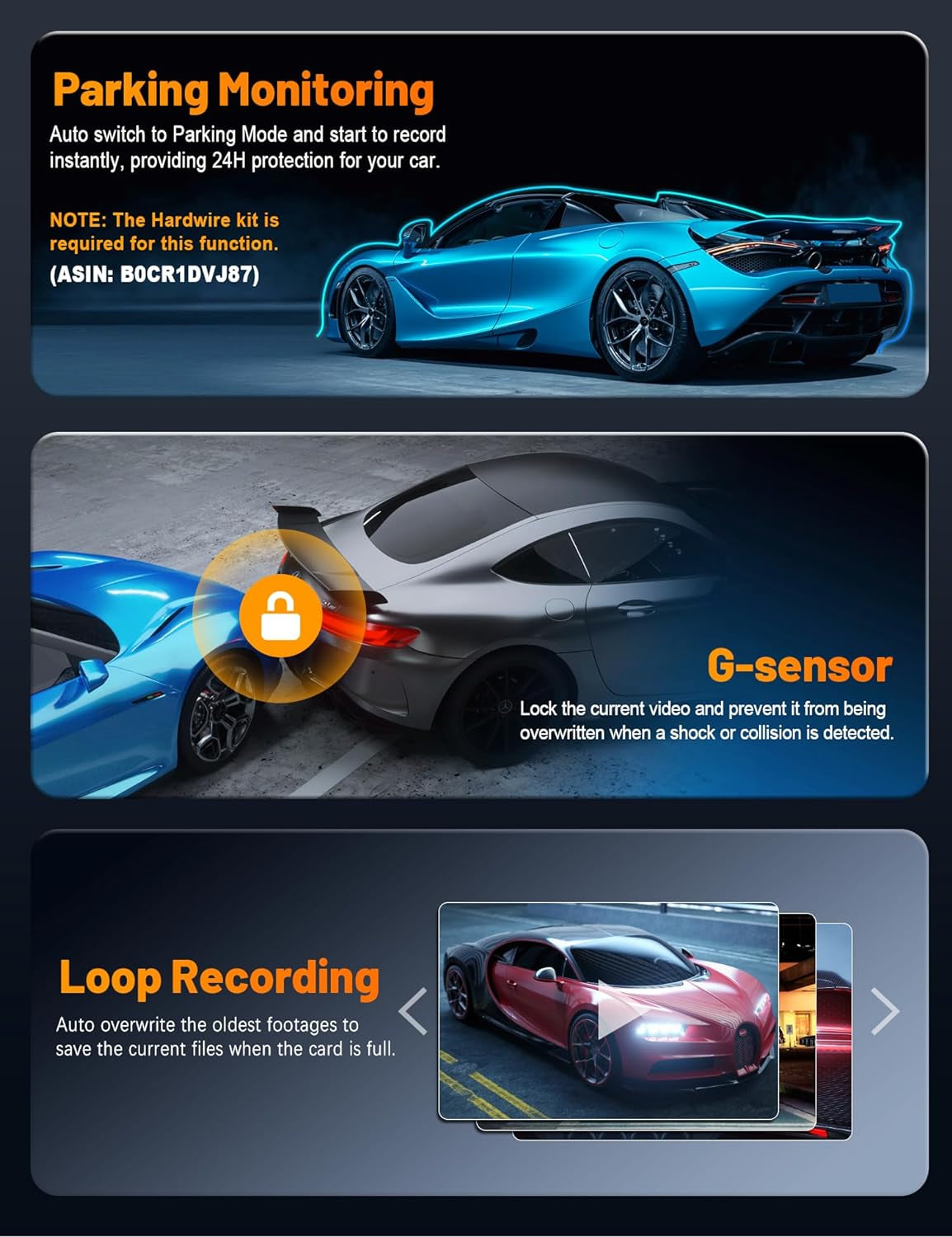 Dash Cam 4K with Touch Screen, Built-In 5G Wifi, Free 64GB Card, Dash Camera for Cars with App, Car Camera, Dashcams for Cars, 24 Hours Parking Monitor, Night Vision, Loop Recording