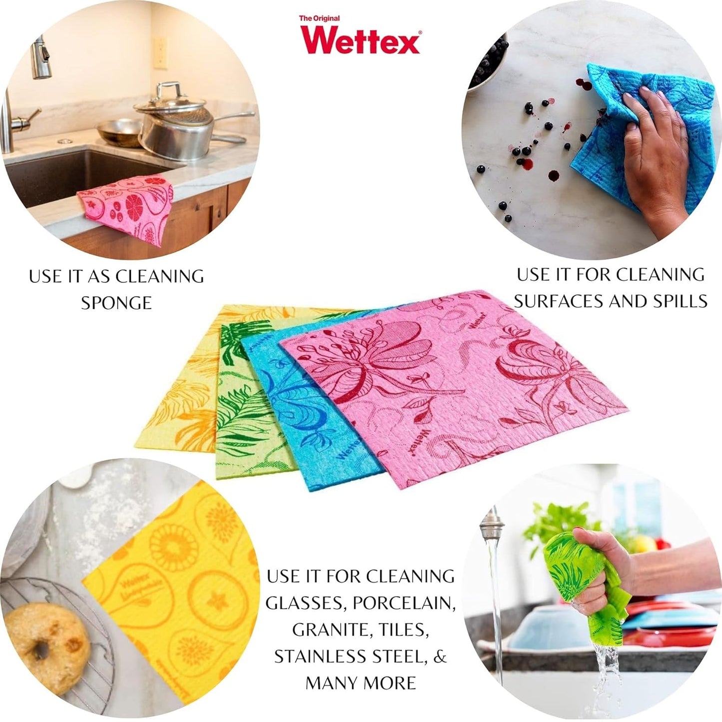 The Original 14 Pack Swedish Dishcloth for Kitchen - Eco Friendly Reusable Paper Towels - Assorted Dish Cloths for Washing Dishes