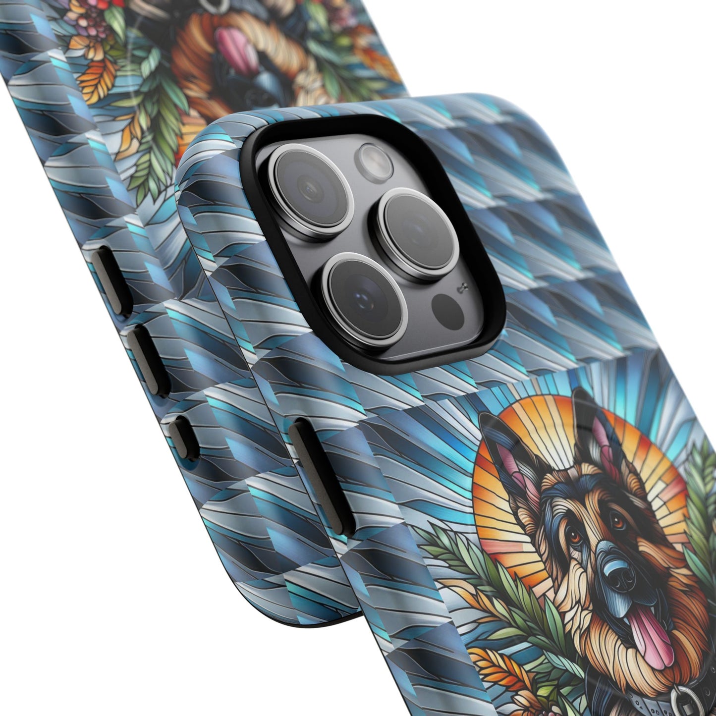 German Shepherd Stained Glass Tough Magnetic Cases