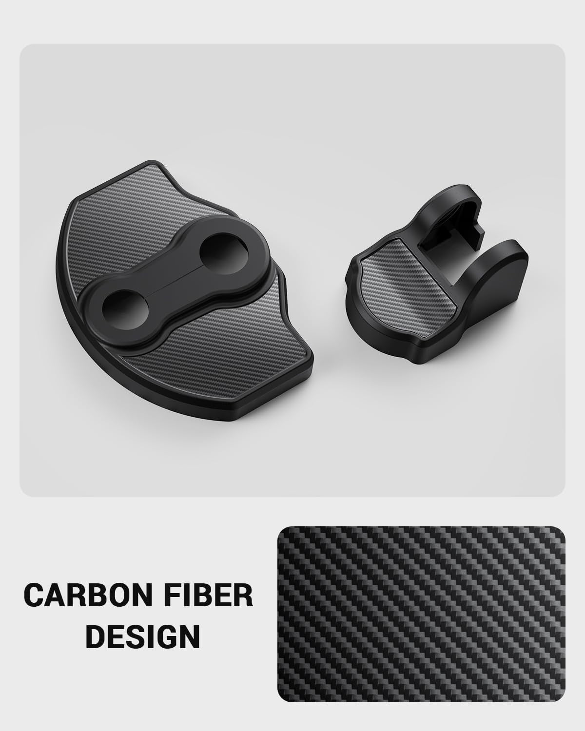 2017-2025 Tesla Model 3 Model Y Door Lock Cover Protector [Carbon Edition] [No Tape Requried], Anti-Scratch Door Striker Latches Sill Stopper Covers for Model 3 Model Y Set of 8