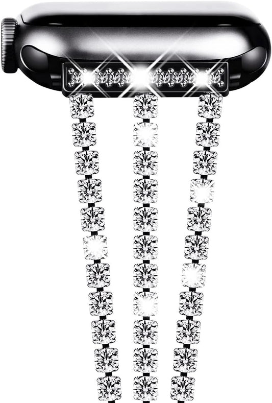 Compatible for Apple Watch Band Series 9 8 Series 7 SE Series 6 5 4 3, Sparkling Bling Shiny Diamonds Bracelet for Iwatch Band Womens