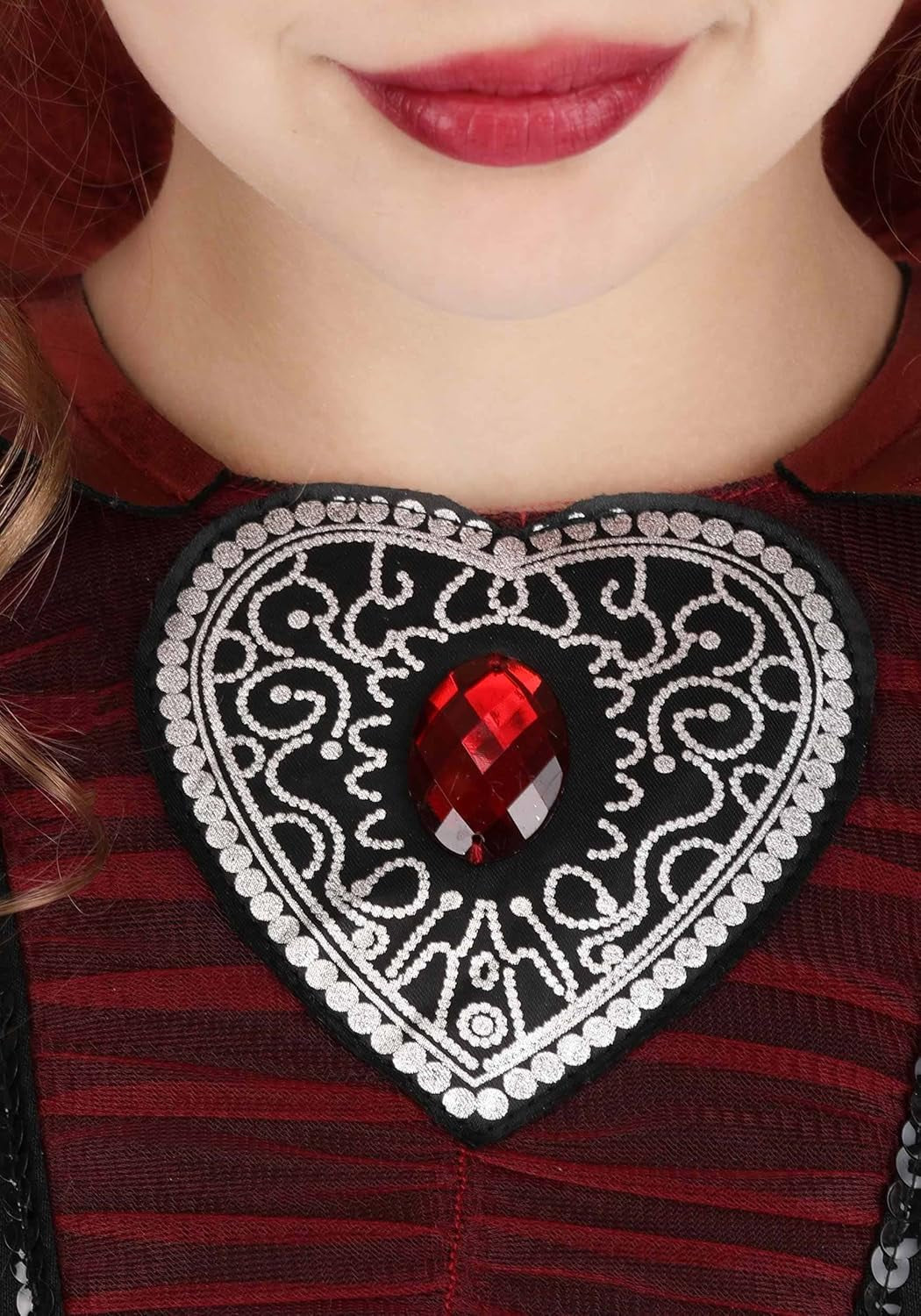 Girl'S Crimson Vampire Queen Costume, Child Vampiress Outfit for Halloween, Vampire Dress with Collar