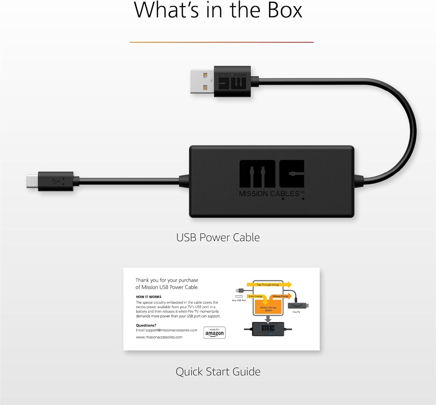 Made for Amazon, USB Power Cable (Eliminates the Need for AC Adapter)
