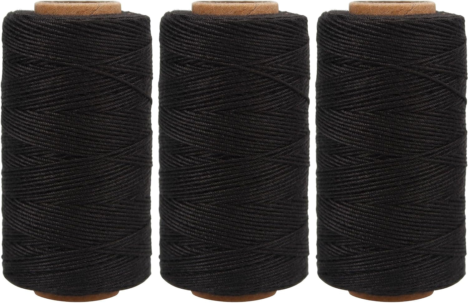 Needle and Thread for Hair Extensions 3 Rolls Hair Weave Sewing Threads with 10 Pcs C J I Shape Curved Upholstery Needles for Hand Sewing, Hair Extensions, Making Wigs DIY (10+3, Black)