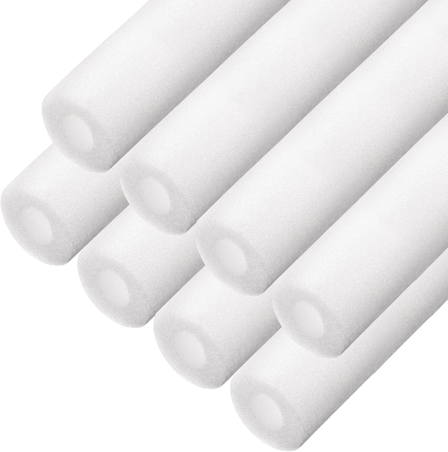 Foam Tube Pipe Insulation Freeze Protection Cover 3.28 Ft Length 0.98In ID 1.77In OD Pipe Insulation Kits White 8 Pack