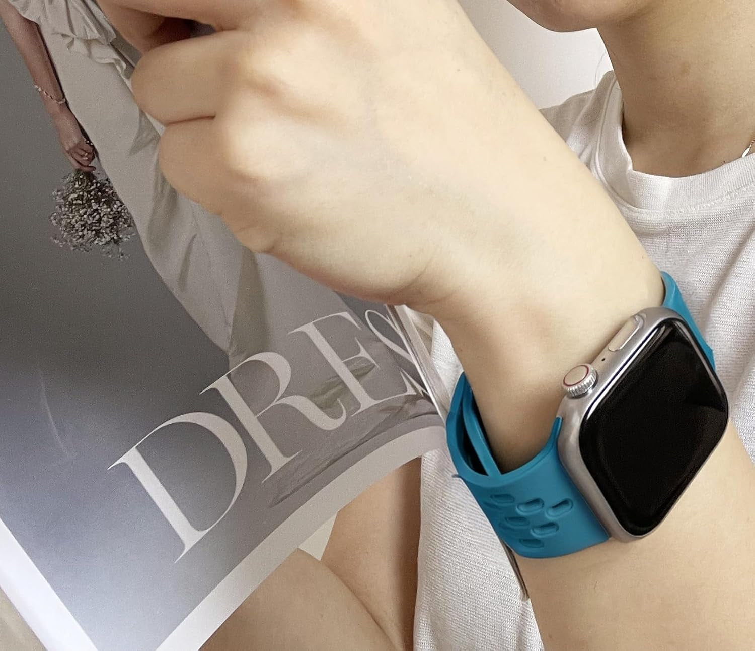 Silicone Sport Bands Compatible for Apple Watch Bands 38Mm 40Mm 41Mm, 42Mm,44Mm,45Mmsoft Silicone Sport Band with Magnetic Clasp for Women and Men for Iwatch Ultra 2 & SE & Series 9/8/7/6/5/4/3/2/1