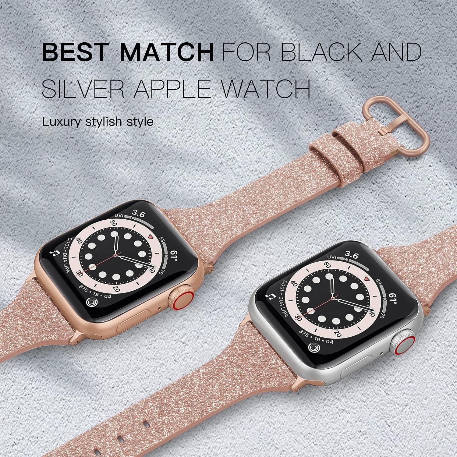 Leather Bands Compatible with Apple Watch 38Mm 40Mm 41Mm Band Women, Slim Thin Genuine Leather Band Compatible for Iwatch Apple Watch Series 7, 6, 5, 4, 3, 2, 1, SE, Sport & Edition Women